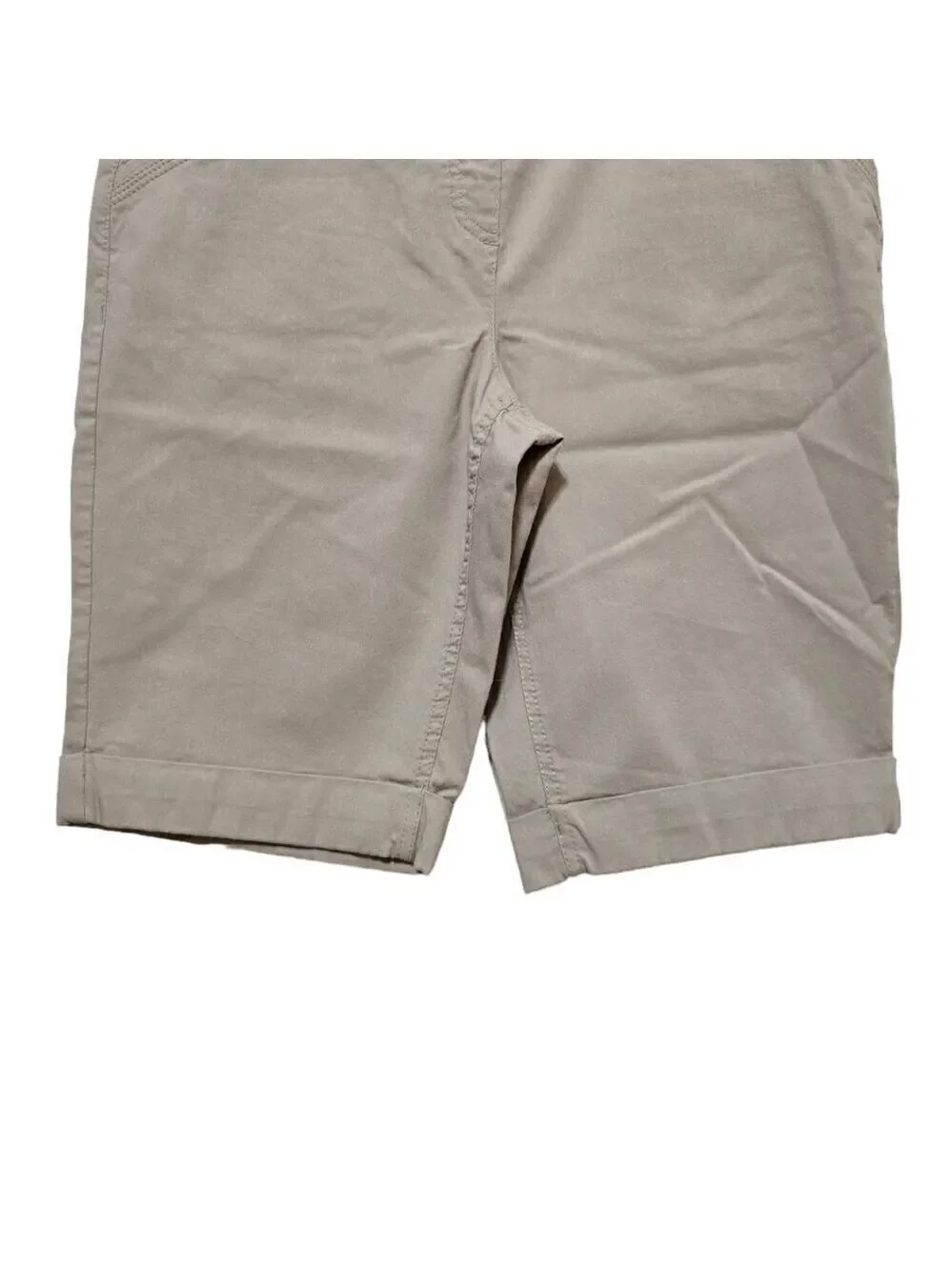 Westbound Petites Tan Stretch Rayon Blend Bermuda Shorts Sz 14P
